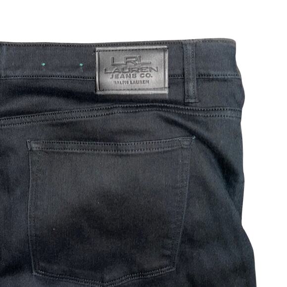LRL Lauren Jeans Black High Rise Straight Leg Plus Size 16 Classic Denim - Picture 4 of 4